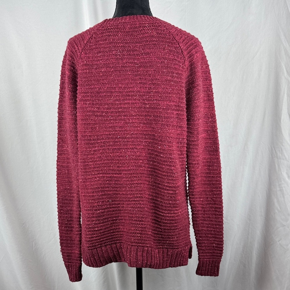 Faded Glory Long Sleeve Pull On Burgundy Sweater - Picture 3 of 6
